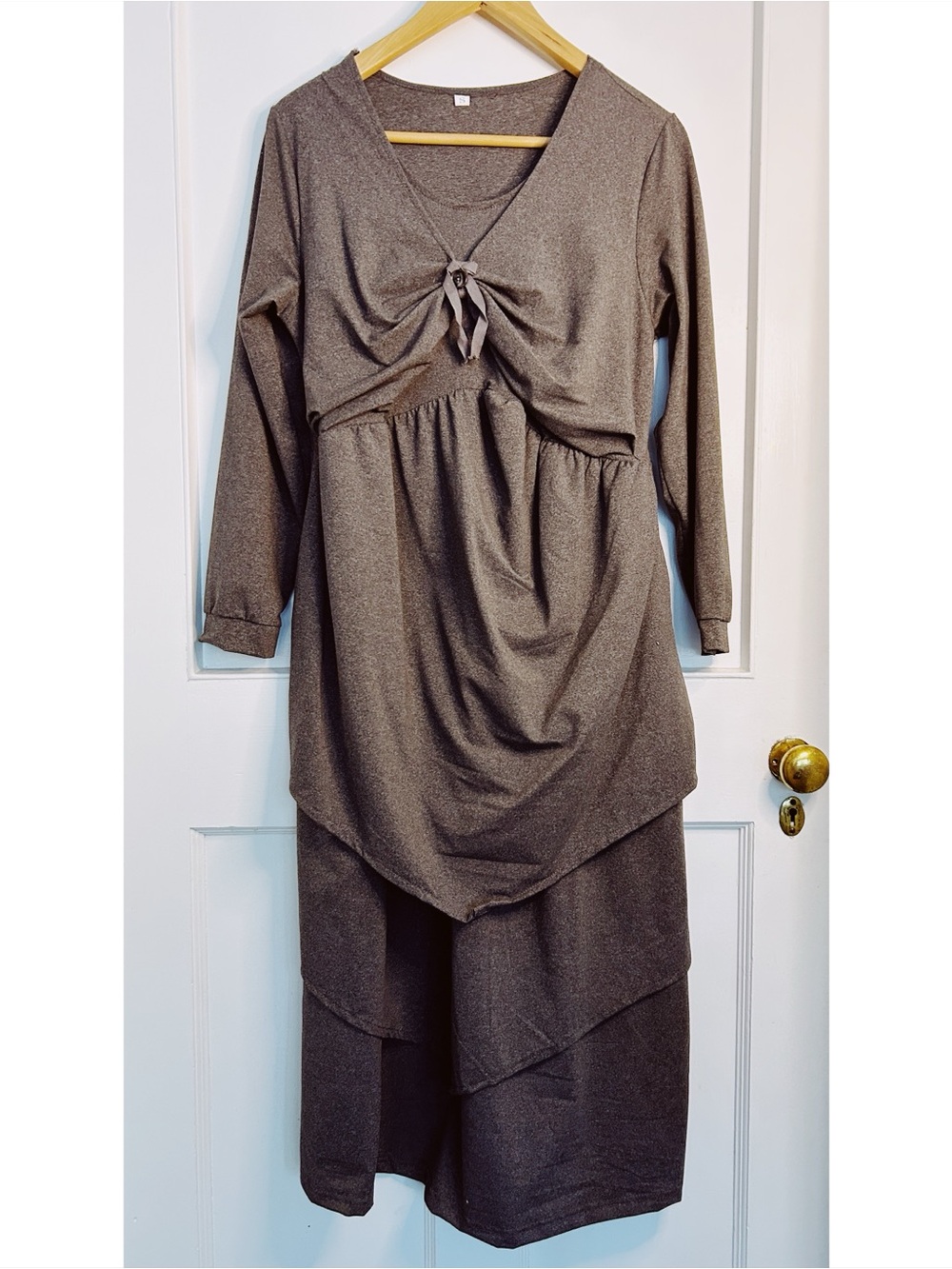 BNWOT Grey Layered Long Sleeved Dress Size S